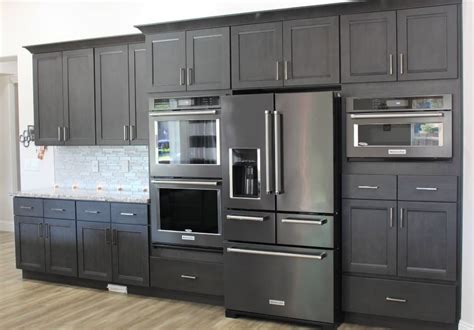 kitchen cabinet paint colors with stainless steel appliances|gray stainless steel cabinet colors.